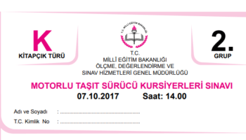 7 ekim 2017 ehliyet soru kitapçık