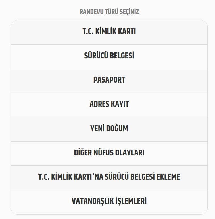nüfus müdürlüğü randevu sistemi